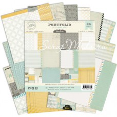 Набор Бумаги Portfolio, 1\2 набора, плотная односторонняя, 150х150 мм., 12 листов, Pink Paislee