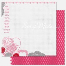 Бумага плотная двусторонняя, Endlee Love - Secret Crush, размер 300х300 мм., Pink Paislee, BU001140