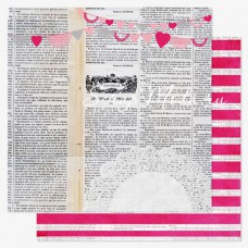 Бумага плотная двусторонняя, Love Notes - Secret Crush, размер 300х300 мм., Pink Paislee, BU001142
