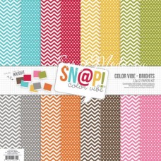 Набор двусторонней плотной бумаги Color Vibe-Brights, размер 300х300 мм, 8 листов, 2015, Simple Stories. BU001442