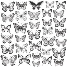 Ацетатный лист "Romantique Acetate — Butterflies" размер 30,5x30,5 см.,  4 листа. Kaisercraft, BU001833