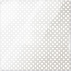 Ацетатный лист White Dot, 30,5x30,5 см., прозрачный лист с белыми кругами, American Crafts, BU001886