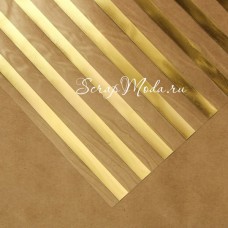 Ацетатный лист с фольгированием золотым Золотые полосы, размер 20х20см, 300 г/м. АртУзор, BU001921