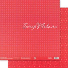 Бумага двусторонняя Красный горох, размер 30,5х32 см, 180 г/м, Арт Узор, BU002159