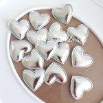Сердечко из кожзама, 30 мм., серебро, цена 1 шт., DA000419