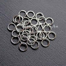 Металлическое колечко Серебро, размер 10 мм, толщина 1 мм, цена за 1 шт., IN000693