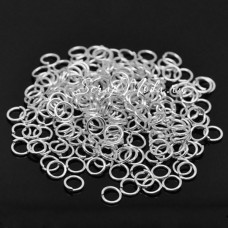 Металлическое колечко соединитель, цвет серебро, 6 мм, цена за 1 шт, IN000744