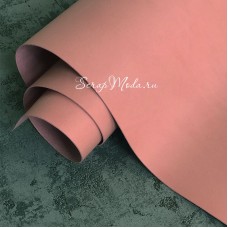 Переплётный кожзам матовый II, цвет Пудро-розовый Щербет отрез размером 50х70 см, тонкий, KZ000614