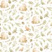Хлопок Кролики в травке, на белом фоне, размер 33х50 см, Unicornfabrics. LI000216