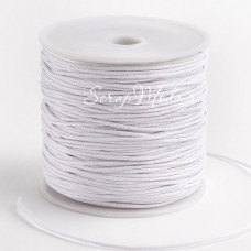 Вощёный шнур Белый, толщина 1 мм., цена за 1 метр, SN000042