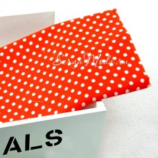 Ткань Горох, белый на красном фоне, размер отреза ткани 50х50 см., TK000103