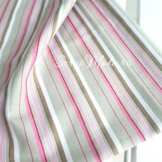 Ткань  Бежевая Полоска+розовые полоски, размер отреза ткани 46х47 см., отличная ткань для блокнотов и альбомов,  хлопок, TK000209