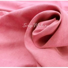 Замша двусторонняя, искусственная, цвет Розовая Baby Girl,  размер 25х70см, TK000401