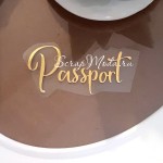 Надпись из термотрансфера Passport382, пленка зеркальное золото, размер общий 7х4 см., ZA000382