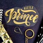 Надпись из термотрансфера Little Prince, пленка зеркальное золото, размер общий 9,5x5,5см., TN000785
