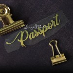 Надпись из термотрансфера Passport810, пленка зарекальное золото, размер 6,5х1,8см., TN000811