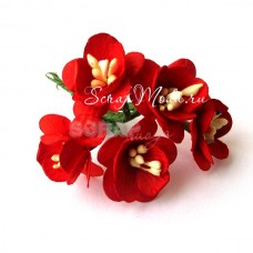 Цветы Вишни с тычинками, цвет:красный, размер:25 мм., 37 шт., UC000171