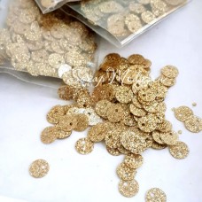 Пайетки глиттер, цвет золото, диаметр 6 мм., 3-4 гр. UC002904