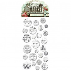 Набор Картонных Пуговиц, London Market Chipboard Buttons, 26 шт., Pink Paislee