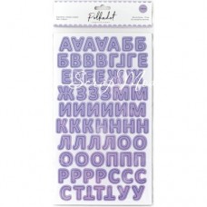 Картонные стикеры – алфавит Сирень, кол-во: 144 шт., на клеевой основе. Polkadot, VT000745