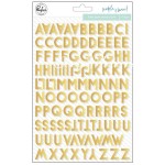 Алфавит Puffy cтикеры Simple & Sweet, Золото, высота букв 15 мм., Pinkfresh Studio, VT000931